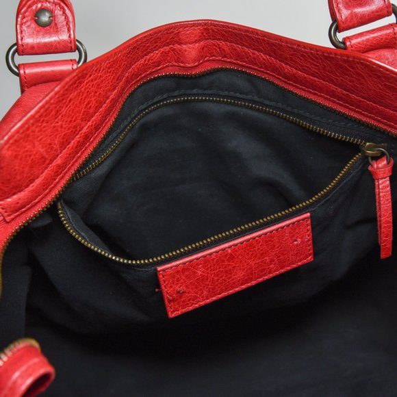 Red Balenciaga Motorcycle City Bag - Picture 8 of 13